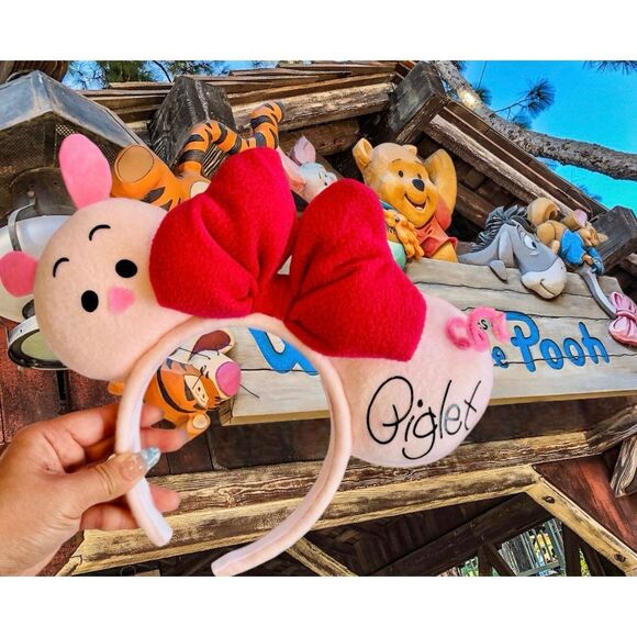 Winnie the Pooh Piglet Disney plush headband Etsy handmade artisan pink Nanas ma main image 4
